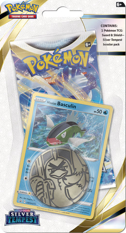Pokemon Silver Tempest  Checklane Blister With Basculin Foil Card