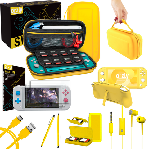 Switch Lite Essential Pack Orzly Yellow New