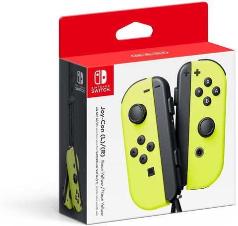 Switch Controller Wireless Nintendo Joy Con L R Neon Yellow Set New