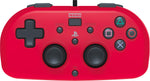 PS4 Controller Wired Hori Mini Gamepad Red New