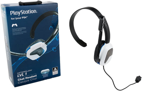 PS4 Headset Wired PDP Afterglow LVL 1 Chat White New