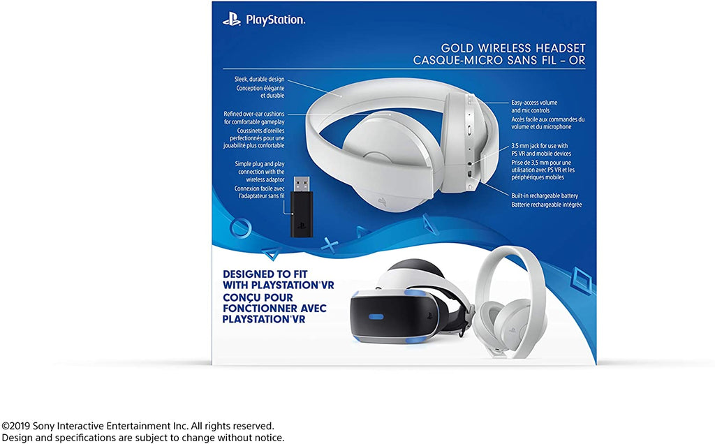 PS4 Headset Wireless Sony Playstation Gold White With Fortnite Neo