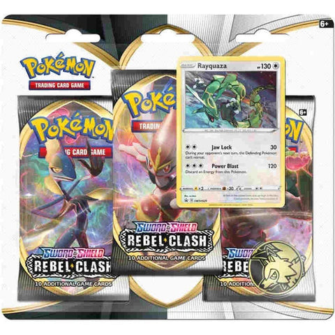 Pokemon Rebel Clash 3 Pack With Foil Card And Coin