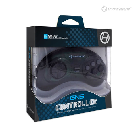 Genesis Controller 6 Button Wired Hyperkin Sega Space Black New
