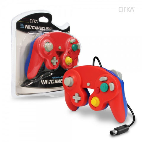 Gamecube Controller Wired Cirka Red Blue Mario Colours New