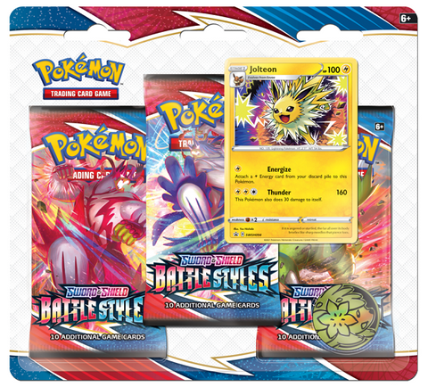 Pokemon Battle Styles 3 Pack With Jolteon Card & Coin