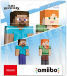 Amiibo Smash Bros Minecraft 2 Pack Steve & Alex New