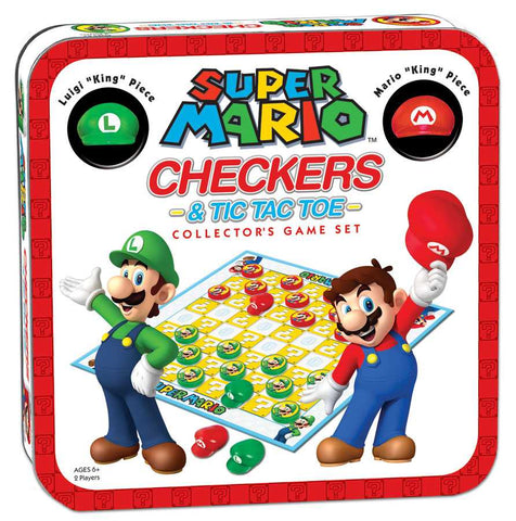 Super Mario Checkers & Tic Tac Toe Collectors Game Set New